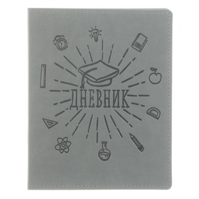 Премиум-дневник универсальный, для 1-11 класса Vivella "Школа", обложка искусственная кожа, серый