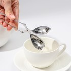 Ситечко для чая Доляна «Сердце», 15.5 см, нержавеющая сталь, серебристое - Фото 3