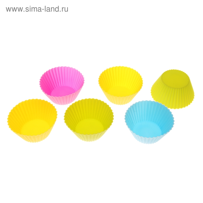 Форма силиконовая для выпечки круглая "Риб", цвет МИКС - Фото 1