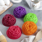 Форма силиконовая для выпечки Доляна «Роза», 11×4 см, цвет МИКС - Фото 4