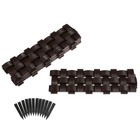 Ограждение декоративное, 19.5×240 см, 4 секций, пластик, коричневое - Фото 8