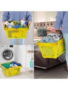 Корзина покупательская пластиковая, 20 л, 2 пластиковые ручки, жёлтая - Фото 3