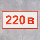 Наклейка «Указатель напряжения 220 В», 20×10 см, цвет красный - Фото 2