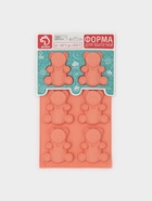 Форма для выпечки Доляна «Животные. Мишка», силикон, 28.5×17 см, 6 ячеек (8.5×7 см), оранжевая - Фото 8