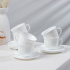 Сервиз чайный Luminarc Trianon, 220 мл, стеклокерамика, 6 персон, цвет белый - фото 10835608