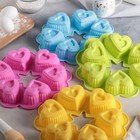 Форма силиконовая для выпечки «Сердце в сердце», 25×4,5 см, 6 ячеек, цвет МИКС - Фото 4