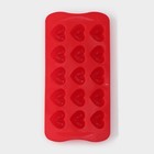 Форма для шоколада Доляна «Сердечки», силикон, 20,5×10 см, 15 ячеек (3×2,6 см), цвет МИКС - Фото 3