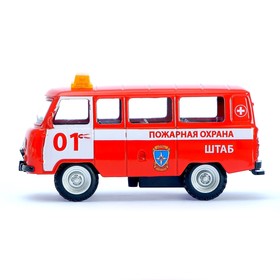 

Машина металлическая «Микроавтобус Пожарная служба», инерция, 1;43, в пакете