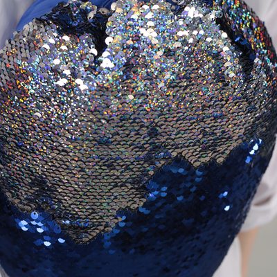 Мешок для обуви 520 х 310, Феникс, пайетки, синий/серебряный