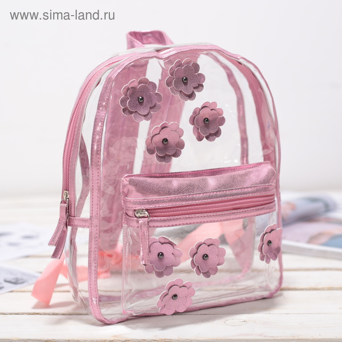 Рюкзак молодёжный, отдел на молнии, наружный карман, цвет розовый - Фото 1