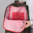 Рюкзак молодёжный, 2 отдела на молниях, наружный карман, цвет зелёный - Фото 4
