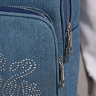Рюкзак школьный, отдел на молнии, наружный карман, цвет голубой - Фото 3