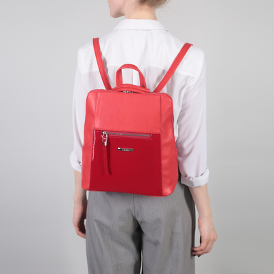 Рюкзак-сумка, отдел на молнии, 2 наружных кармана, цвет красный