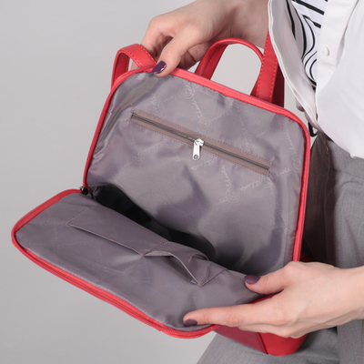 Рюкзак-сумка, отдел на молнии, 2 наружных кармана, цвет красный