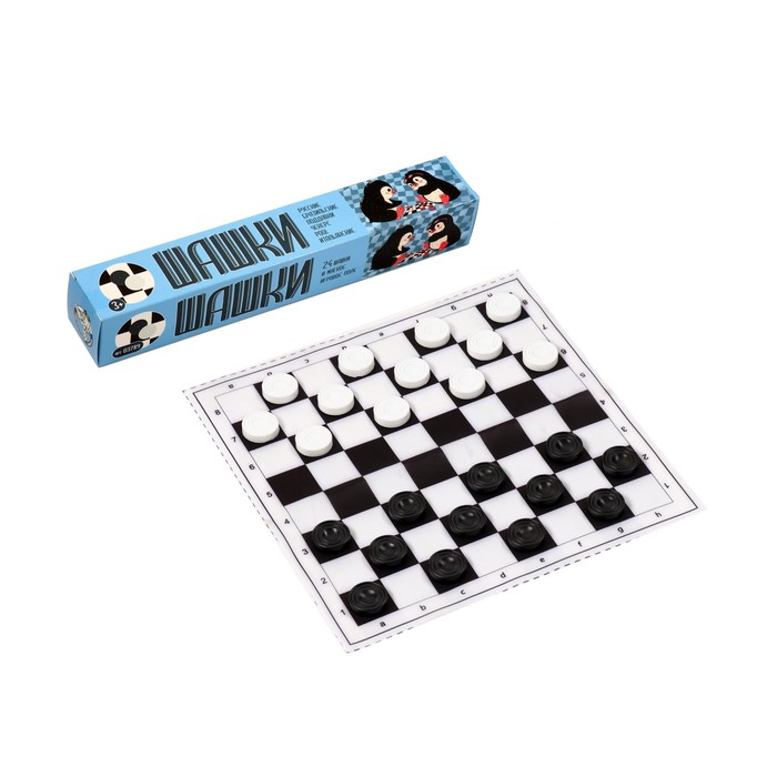 Шашки, настольная игра «Два пингвина», 24 шт., мягкое поле 29×29 см - Фото 1