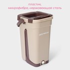 Швабра с отжимом и ведро Доляна, швабра плоская, ведро с отсеками для полоскания и отжима 8 л, запасная насадка из микрофибры, МИКС - Фото 2