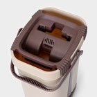 Швабра с отжимом и ведро Доляна, швабра плоская, ведро с отсеками для полоскания и отжима 8 л, запасная насадка из микрофибры, МИКС - Фото 9