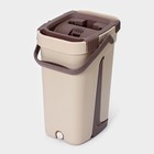 Швабра с отжимом и ведро Доляна, швабра плоская, ведро с отсеками для полоскания и отжима 8 л, запасная насадка из микрофибры, МИКС - Фото 10