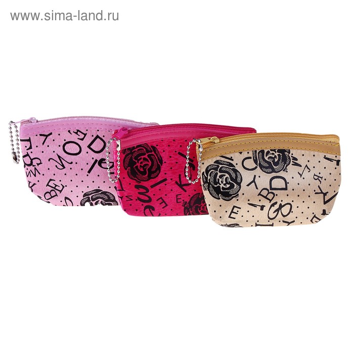 кошелёк детский Розы10*7см, молния микс - Фото 1