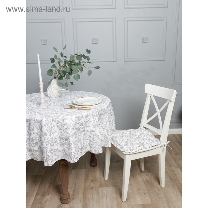 Скатерть круглая с оборкой «Золото», диаметр 185 см - Фото 1