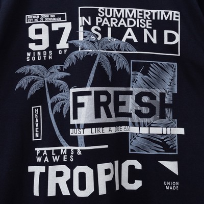 Костюм мужской (футболка, брюки) «Фреш», цвет тёмно-синий, размер 48