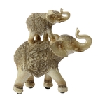 Сувенир "2 слона с песочным орнаментом на попоне" 16х6,5х9,5 см - Фото 1