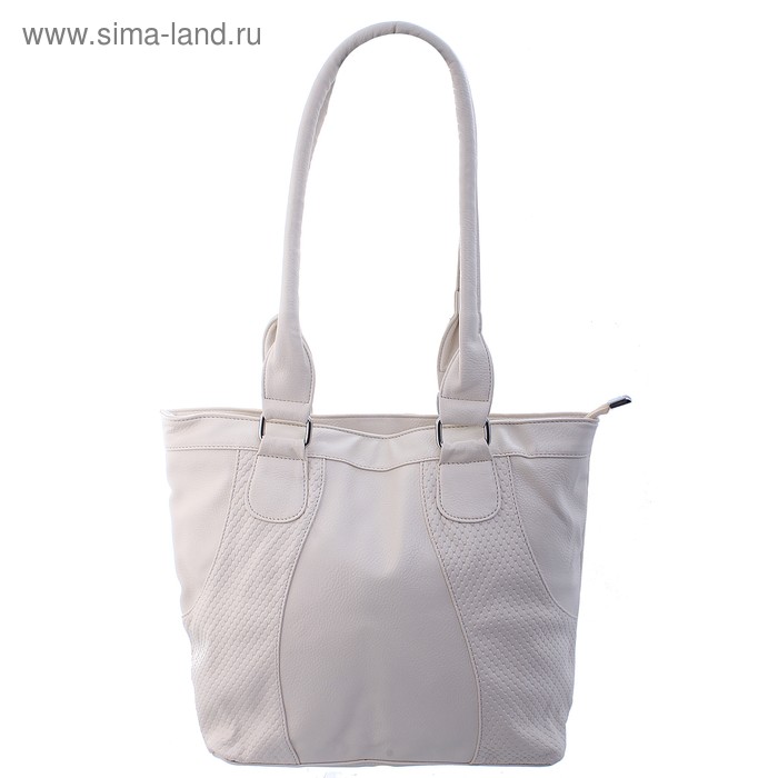 Сумка женская, 2 отдела, 2 внутренних кармана, 1 внешний карман, бежевая - Фото 1