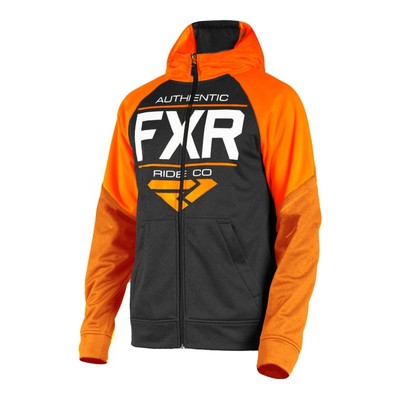Толстовка детская FXR Ride Tech, размер XS, чёрный, оранжевый