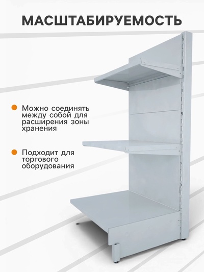 Панель для стеллажа, 35×125 см, белая