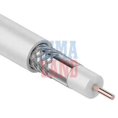 Кабель телевизионный PROconnect RG-6U, бухта 100 м, 75 Ом, CCS/Al/Al, 32%, белый