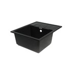 Мойка кухонная из камня MARRBAXX Анастасия Z150Q4, 575х470х215 мм, глянцевая, черная - фото 22446002