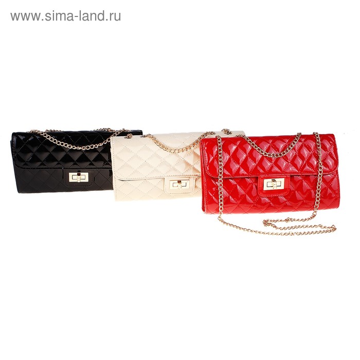 Клатч женский 1 отдел, молния, цепочка, микс - Фото 1