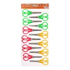 Ножницы канцелярские 13 см, пластиковые ручки, закруглённые концы с линейкой, корпус МИКС - Фото 11