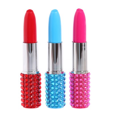 Ручка - прикол шариковая Calligrata «Помада», со стразами, МИКС