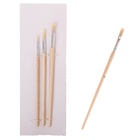 Набор кистей для рисования, щетина, 3 штуки: № 4, 8, 10, плоские, деревянная ручка, международный размер - Фото 5