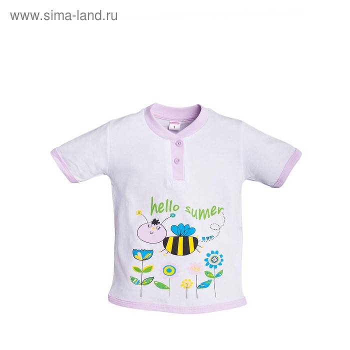 Футболка для девочки Cheerful bee, цвет фиолетовый, рост 98-104 см - Фото 1