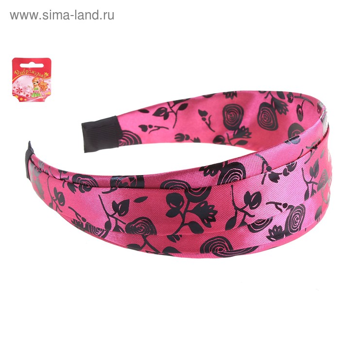 ободок для волос классика 4,5 см розы - Фото 1