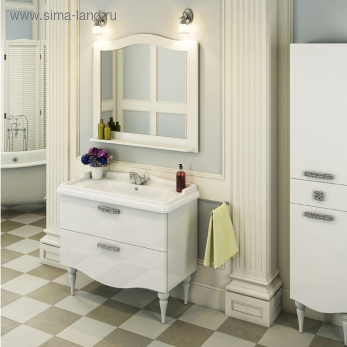 Зеркало Comforty «Монако 100», 100×90 см, цвет белый - Фото 1