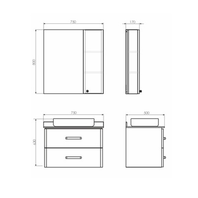 Зеркало шкаф Comforty Амстердам 75 для ванной комнаты, цвет белый