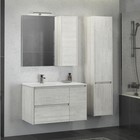Зеркало шкаф Comforty Бремен 90 для ванной комнаты, цвет дуб белый - фото 298181992