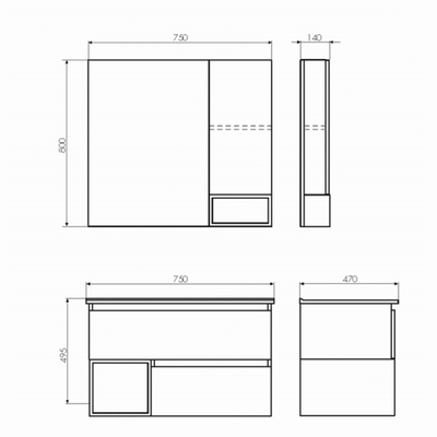 Зеркало шкаф Comforty Турин 75 для ванной комнаты, цвет дуб бежевый