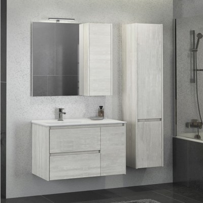 Тумба-умывальник COMFORTY «Бремен-90» дуб белый с раковиной COMFORTY 9090EL