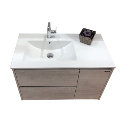 Тумба-умывальник COMFORTY «Бремен-90» дуб белый с раковиной COMFORTY 9090EL