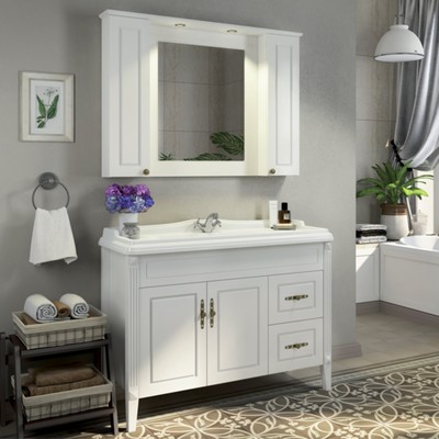 Тумба-умывальник COMFORTY «Палермо-120» белая с раковиной COMFORTY 3312