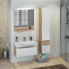 Тумба-умывальник COMFORTY «Самара-76» кофе полоска с раковиной «Signo 76 F01»/«Infinity 76»   440447 - Фото 1