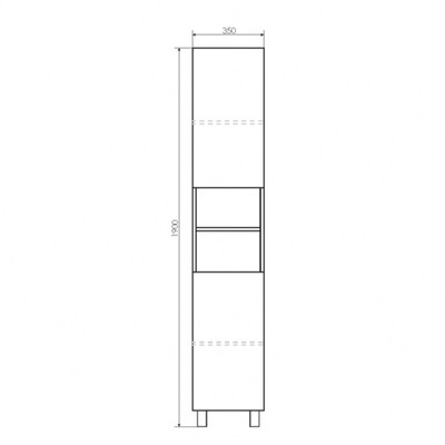 Шкаф – колонна для ванной комнаты Comforty «Верона – 35 – Н», 350×320×1900 мм, цвет дуб белый