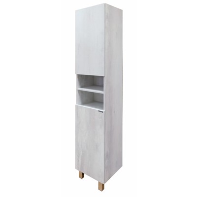 Шкаф – колонна для ванной комнаты Comforty «Верона – 35 – Н», 350×320×1900 мм, цвет дуб белый