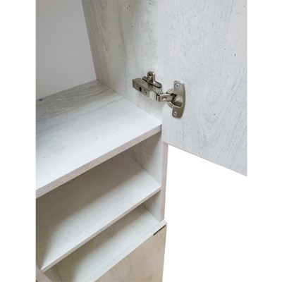 Шкаф – колонна для ванной комнаты Comforty «Верона – 35 – Н», 350×320×1900 мм, цвет дуб белый