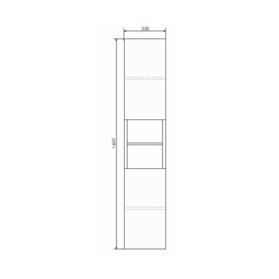 Шкаф – колонна для ванной комнаты Comforty «Верона – 35», 350×320×1600 мм, цвет дуб белый