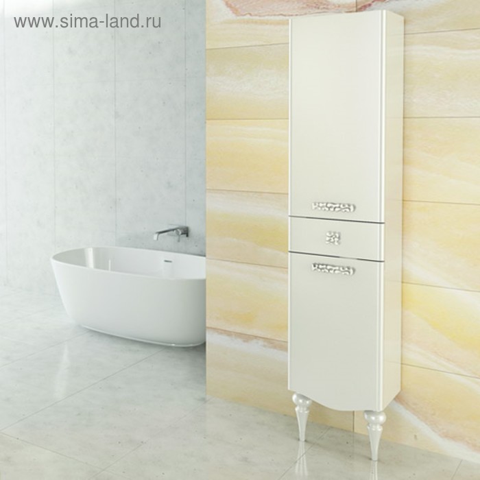 Шкаф-колонна COMFORTY «Монако-40» левый белый - Фото 1